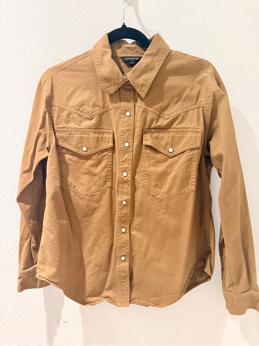 Banana Republic Women's Tan Button-Down Western Shirt